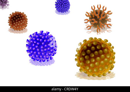 Virus, scienceart, illustrazione Foto Stock