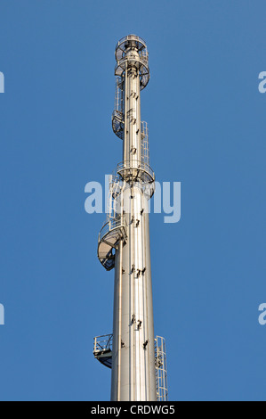 Torcia a gas di Kokerei Schwelgern, cokeria, ThyssenKrupp Steel Works in Hamborn, Duisburg, Renania settentrionale-Vestfalia Foto Stock