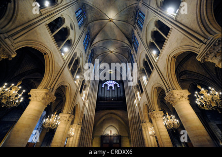 Notre Dame de Paris, indoor fotografia, Francia, Parigi Foto Stock