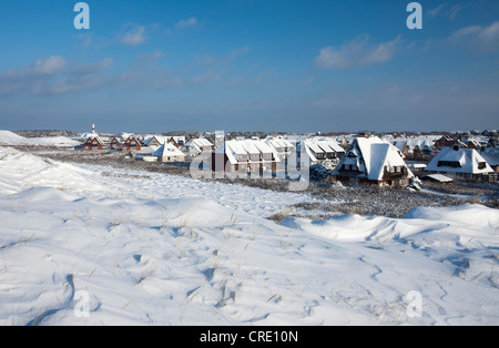 Atmosfera invernale con ghiaccio e neve, isola di Sylt, Schleswig-Holstein, Germania, Europa Foto Stock