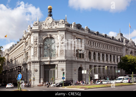 La Banca centrale di Spagna, Banco de España, Plaza de Cibeles square, Madrid, Spagna, Europa Foto Stock