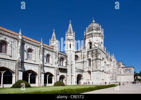 Hieronymus monastero, il Mosteiro dos Jeronimos, Sito Patrimonio Mondiale dell'UNESCO, nel quartiere di Belem a Lisbona, Portogallo, Europa Foto Stock