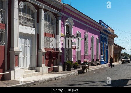 Ripristinato l'architettura coloniale, Granada, Nicaragua america centrale Foto Stock