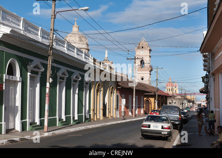 Ripristinato l'architettura coloniale, Granada, Nicaragua america centrale Foto Stock