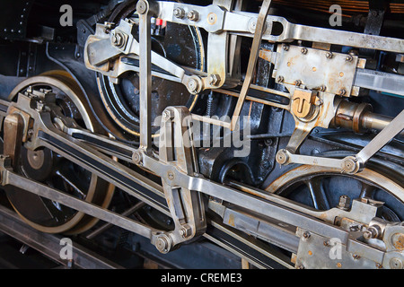 Dettagli del motore a vapore le ruote del treno Foto Stock