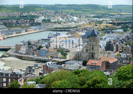 Vista aerea di Le Tréport Seine Maritime Normandia Francia Foto Stock