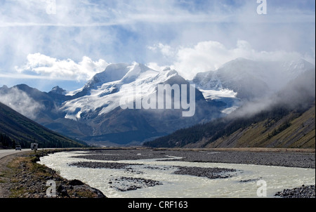 Ai campi di Ghiaccio di Columbia, Canada, il Parco Nazionale di Jasper Foto Stock