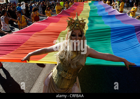 Comunità gay in Grecia parate nel centro di Atene Foto Stock