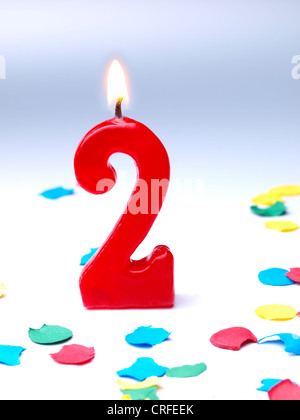 Compleanno-anniversario candele mostra Nr. 2 Foto Stock