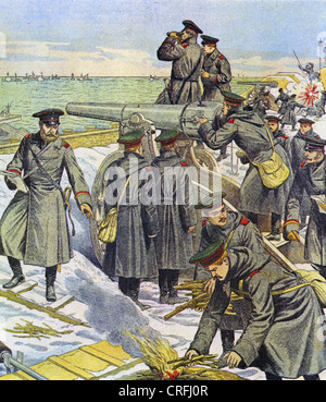 RUSSO-giapponese la guerra 1904-1905 soldati russi difendere Port Arthur Foto Stock