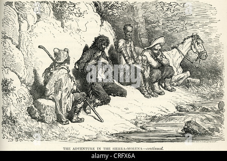 Don Chisciotte e Sancho Panza le avventure della Sierra Morena. Illustrazione di Gustave Dore da Don Chisciotte. Foto Stock