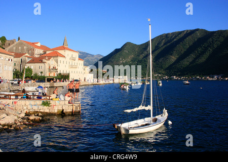 Città vecchia di Perast, Montenegro Foto Stock