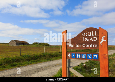 Testa di Mull natura locale riserva visitor center segno a Deerness Isole Orcadi Scozia UK Foto Stock