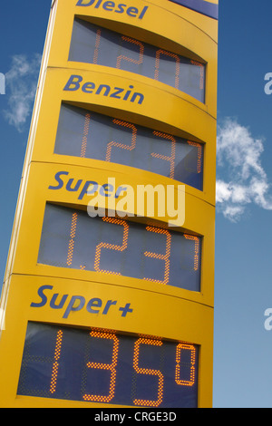 prezzi della benzina Foto Stock