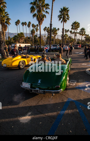 La linea di partenza per il 2011 California 1000 Mille Historic Car gara di Santa Barbara in California Foto Stock