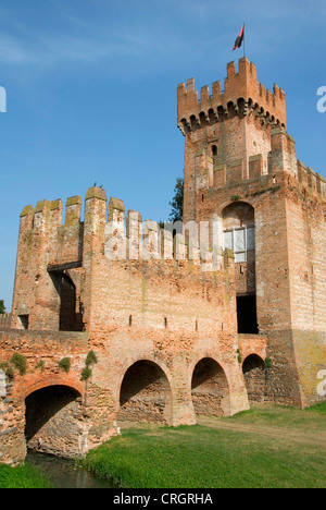Mura e Porta Legnano, lato ovest, Italia, Veneto, Montagnana Foto Stock