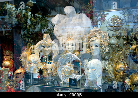 Le maschere in shopwindow, Italia, Veneto, Venezia Foto Stock