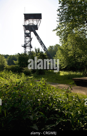 Telaio pit di Teutoburgia miniera di carbone, in Germania, in Renania settentrionale-Vestfalia, la zona della Ruhr, Herne Foto Stock