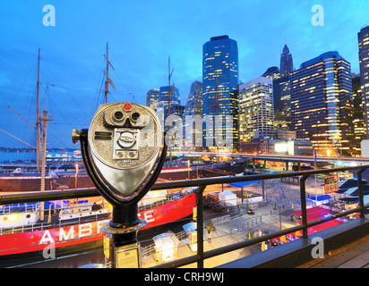 South Street Seaport in New York New York, Stati Uniti d'America. Foto Stock