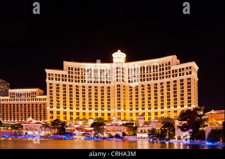 LAS VEGAS, USA - 15 GIUGNO 2012: Il Bellagio Resort Hotel di Las Vegas di notte Foto Stock