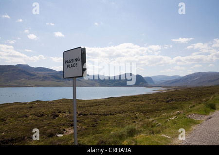 Sutherland Scozia può essere uno dei tanti luoghi di passaggio sulla strada stretta attorno a Loch Eriboll Foto Stock