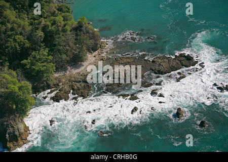 Foto aerea del litorale vicino a sirena, Parco Nazionale di Corcovado, osa peninsula, Costa Rica Foto Stock