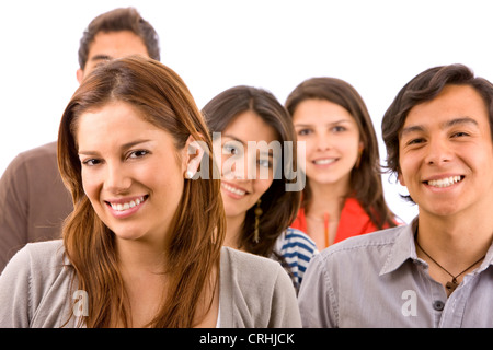 Gruppo di sorridenti giovani adulti Foto Stock