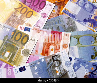 Banconote in tagli diversi Foto Stock