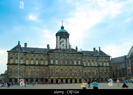 Il palazzo Reale in Piazza Dam in Amsterdam, Paesi Bassi, Amsterdam Foto Stock