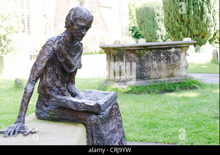 Statua di St Edmund di Canterbury (XIII secolo) presso il St Edmund's College di Oxford University. Foto Stock