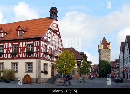 Città di Herzogenaurach in Baviera, Germania, il Land della Baviera Foto Stock