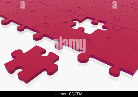 Puzzle blu pezzo mancante Foto Stock