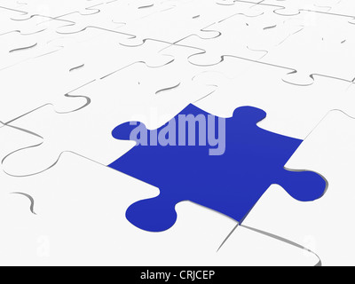 Puzzle blu pezzo mancante Foto Stock