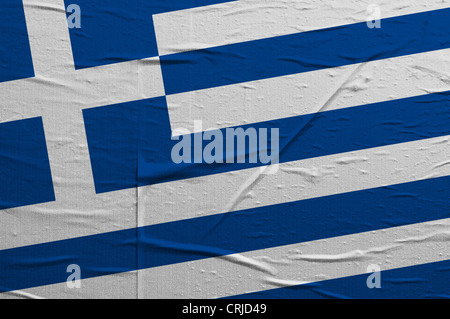 Grunge Bandiera della Grecia, immagine è sovrapposta una dettagliata grungy texture Foto Stock