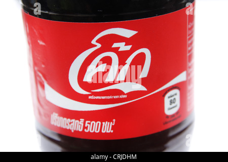 Thai logo Coke sulla bottiglia . Foto Stock