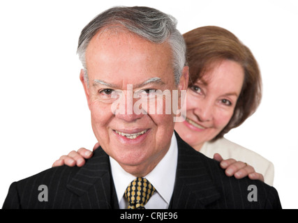 Business partner senior con volti felici Foto Stock