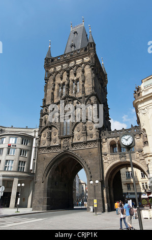Elk188-1777v Repubblica Ceca, Praga, la Torre della Polvere, 1475 Foto Stock