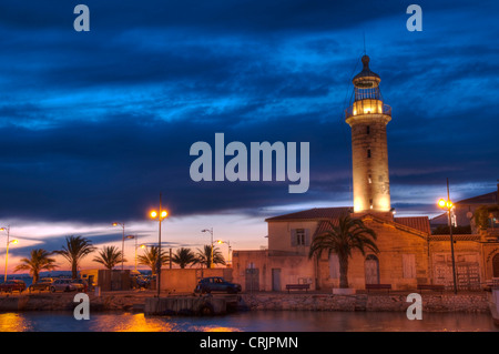 Faro di Le Grau du Roi, France, Languedoc-Roussillon, Camargue, Le Grau-du-Roi Foto Stock