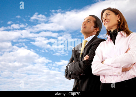 Business Partner per guardare fuori per il loro futuro Foto Stock