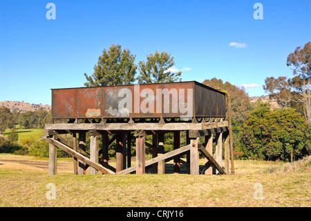 Vecchia ferrovia serbatoio acqua, Gundagai, Nuovo Galles del Sud, Australia Foto Stock