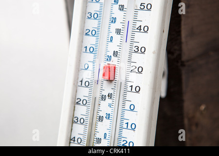 Termometro a massima e minima - qui utilizzata nel giardino per tenere  traccia del tempo su un periodo di tempo Foto stock - Alamy