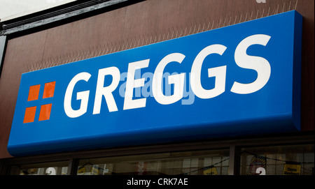 Greggs shop digital signage Foto Stock