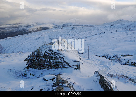 Paesaggio invernale in Serra do Suido, Galizia, Spagna Foto Stock