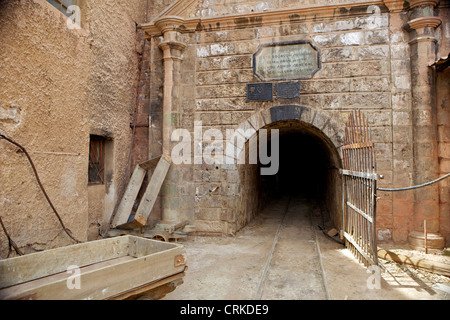 Il vecchio mining città fantasma di Pulacayo, Bolivia, Industrial Heritage Site, notoriamente legate a Butch Cassidy e Sundance Kid Foto Stock