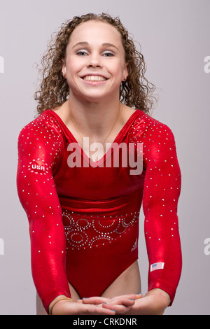 Rebecca ginnasta Bross presso il Team USA Media Summit a Dallas, TX in anticipo delle Olimpiadi di Londra 2012. Foto Stock