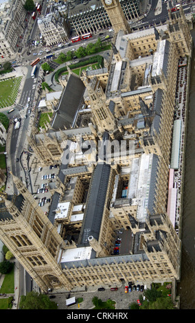 Insolita veduta aerea della Casa del Parlamento, il Palazzo di Westminster, London SW1 Foto Stock