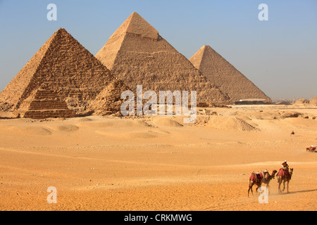 Complesso della Piramide di Giza in Egitto Foto Stock