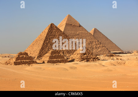 Complesso della Piramide di Giza in Egitto Foto Stock