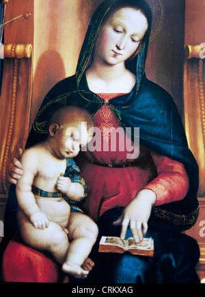 La Madonna con Bambino e San Giovanni Battista e San Nich - Raffaello - Foto Stock