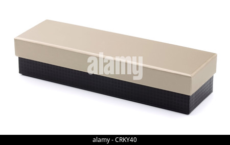 Lunga scatola regalo per penna, gioielli o guardare isolato su bianco Foto Stock